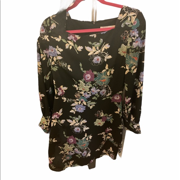 Loft Black Floral Dress (2) - Picture 1 of 2